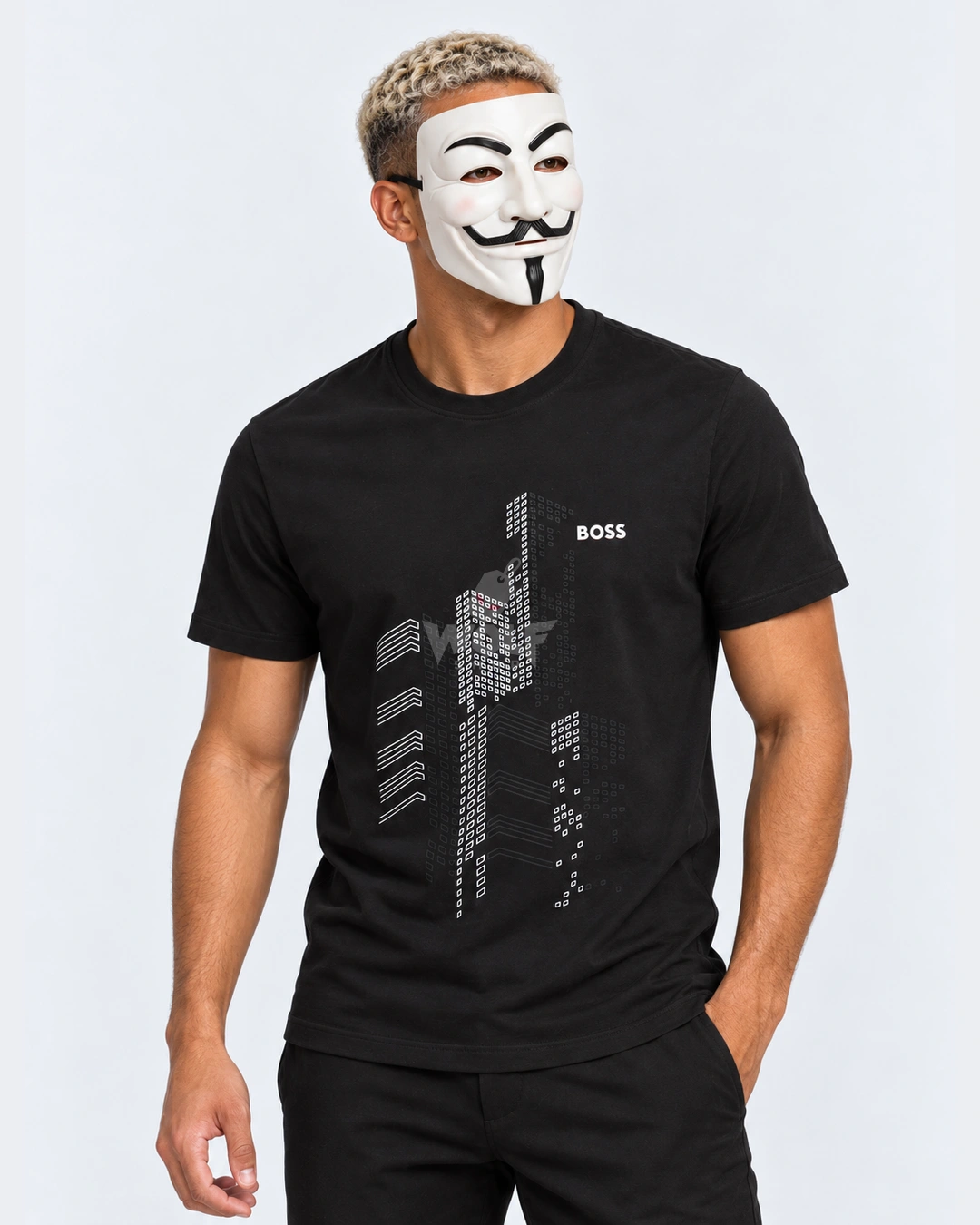 Contour graphic T-shirt in Black